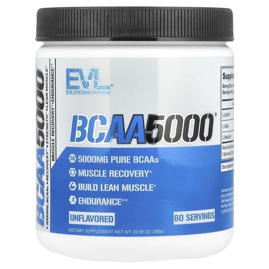 Основне фото товара EVLution Nutrition, BCAA5000 Unflavored 1, БЦАА, 300 г