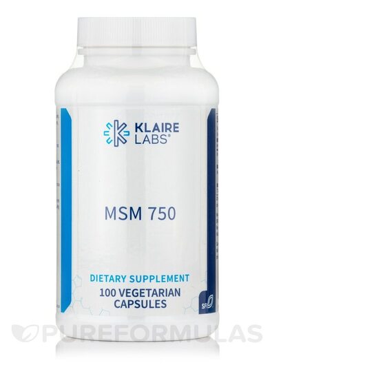 Основне фото товара Klaire Labs, MSM 750, Метилсульфонілметан МСМ, 100 капсул
