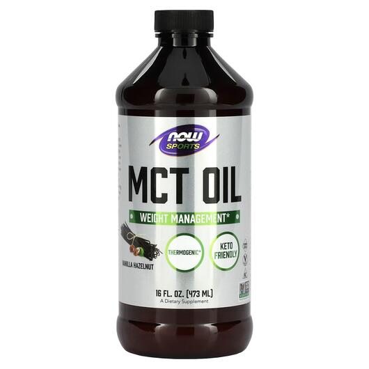 Основне фото товара NOW, Sports MCT Oil Vanilla Hazelnut, MCT Олія, 473 мл