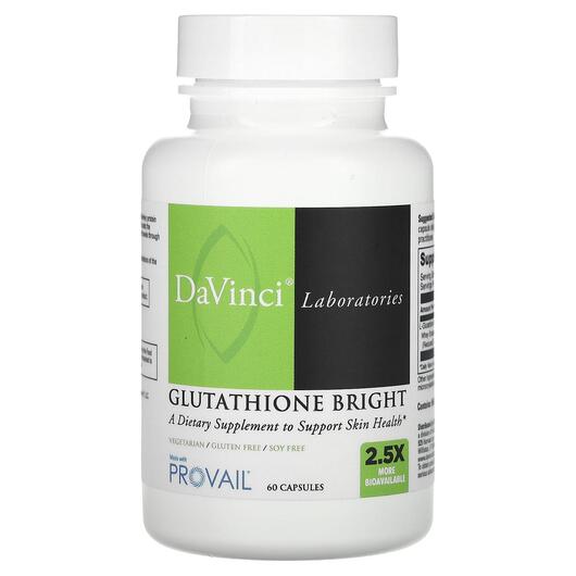 Основне фото товара DaVinci Laboratories, Glutathione Bright, L-Глутатіон, 60 капсул