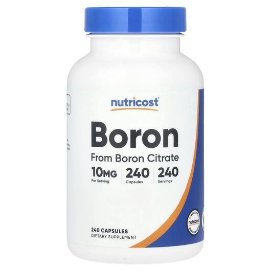 Основное фото товара Nutricost, Бор, Boron 10 mg, 240 капсул
