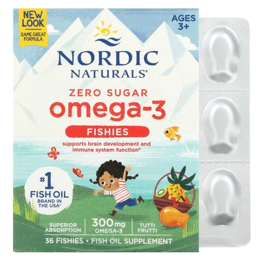Основне фото товара Nordic Omega 3 Fishies Yummy Tutti Frutti Taste, Омега 3, 36 рибо