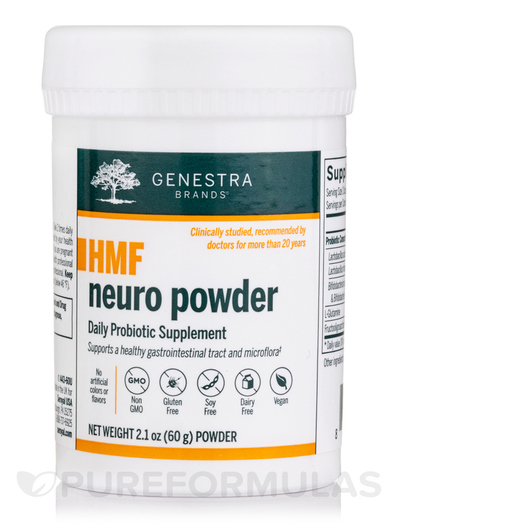 Основне фото товара Genestra, HMF Neuro Powder, Підтримка мозку, 60 г