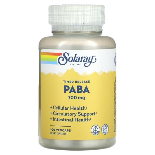 Основне фото товара Timed Release PABA 700 mg, 4-Амінобензойна кислота, 100 капсул