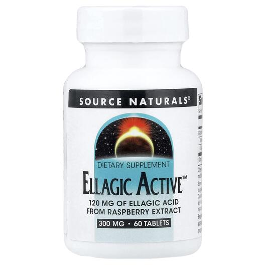 Основне фото товара Source Naturals, Ellagic Active 300 mg, Малина, 60 таблеток