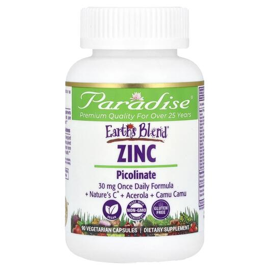 Основне фото товара Earth's Blend Zinc Picolinate, Цинк пиколинат, 90 капсул