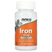Фото товару NOW, Iron 18 mg, Залізо 18 мг, 120 капсул