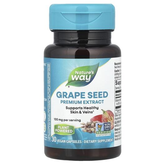 Основне фото товара Grape Seed with Vitamin C, Екстракт виноградних кісточок, 30 капс