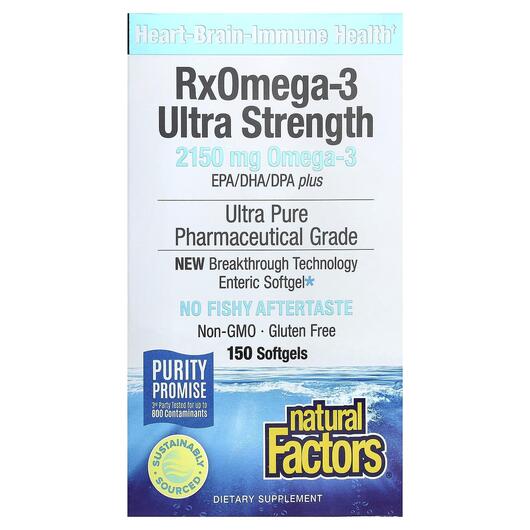 Основне фото товара Ultra Strength RxOmega-3 900 mg EPA/DHA, Омега 3, 150 Enteripure 