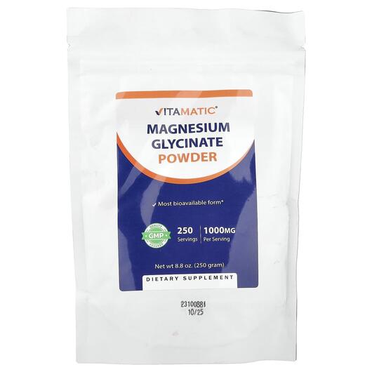 Основне фото товара Vitamatic, Magnesium Glycinate Powder, Гліцинат магнію, 250 г
