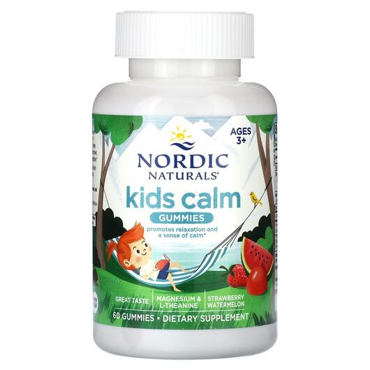 Основне фото товара Kids Calm Gummies Ages 3+ Strawberry, Підтримка стресу, 60 таблет