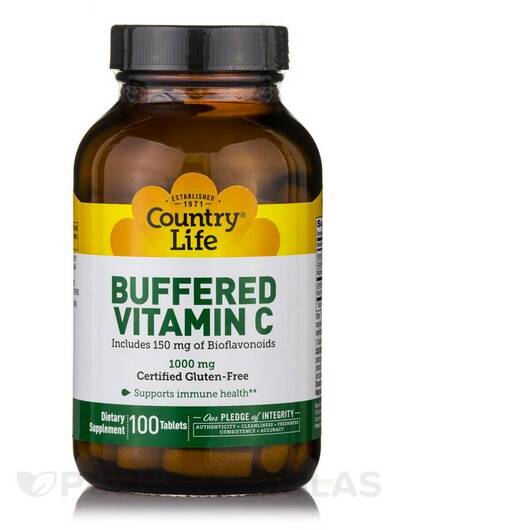 Основне фото товара Buffered Vitamin C 1000 mg with Bioflavonoids, Вітамін C, 100 таб