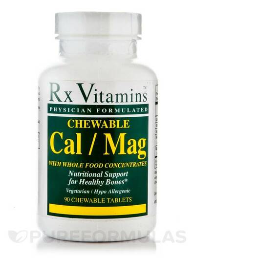 Основне фото товара Rx Vitamins, Chewable Cal / Mag, Кальцій Магній, 90 таблеток