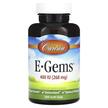 Фото товару Carlson, E-Gems 400 IU 268 mg, Вітамін E Токофероли, 200 капсул