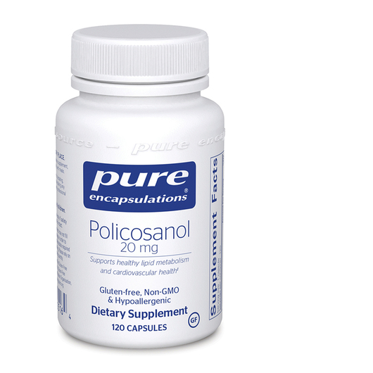 Основне фото товара Pure Encapsulations, Policosanol 20 mg, Полікозанол, 120 капсул