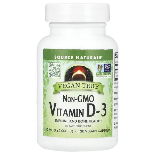 Основне фото товара Non-GMO Vitamin D-3 50 mcg 2000 IU, Вітамін D, 120 капсул