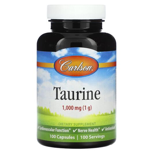 Основне фото товара Carlson, Taurine 1000 mg, L-Таурин, 100 капсул