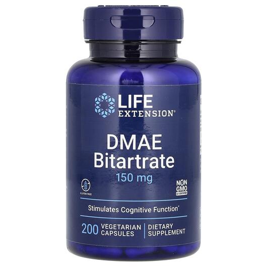 Основне фото товара DMAE Bitartrate 150 mg, Диметиламіноетанол 150 мг, 200 капсул