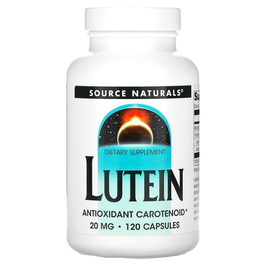 Основне фото товара Source Naturals, Lutein 20 mg 120, Лютеїн 20 мг, 120 капсул