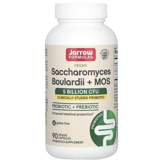 Основне фото товара Saccharomyces Boulardii + MOS, Сахароміцети 5 млрд, 90 капсул