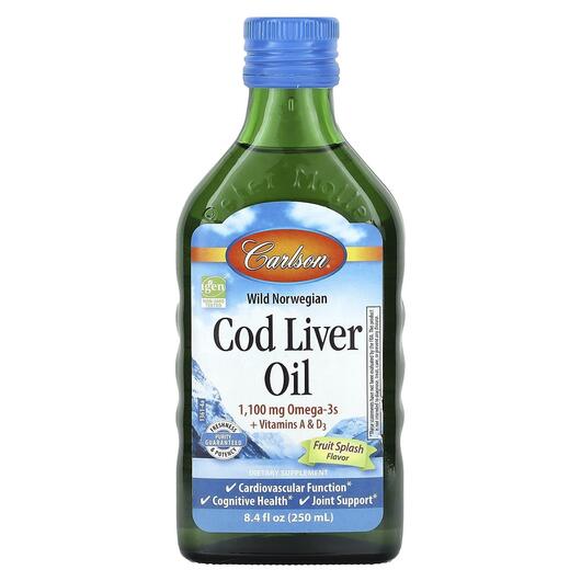 Основне фото товара Wild Norwegian Cod Liver Oil Fruit Splash, Олія печінки тріски, 2