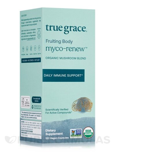 Основне фото товара True Grace, Organic Myco-Renew Blend, Гриби, 120 капсул