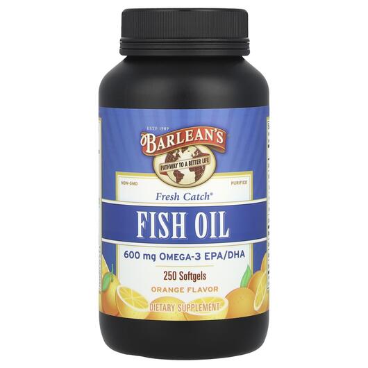 Основне фото товара Barlean's, Fish Oil Omega-3 EPA/DHA, Риб'ячий жир, 250 