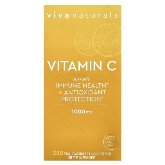 Основное фото товара Viva Naturals, Витамин C, Vitamin C 1000 mg, 250 капсул