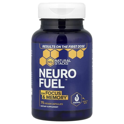 Основне фото товара Natural Stacks, Neuro Fuel, Підтримка мозку, 75 капсул