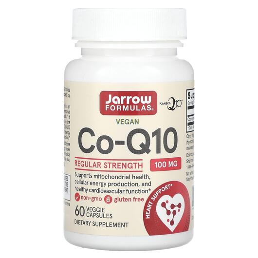 Основне фото товара Jarrow Formulas, Co-Q10 100 mg, Co-Q10 100 мг, 60 капсул
