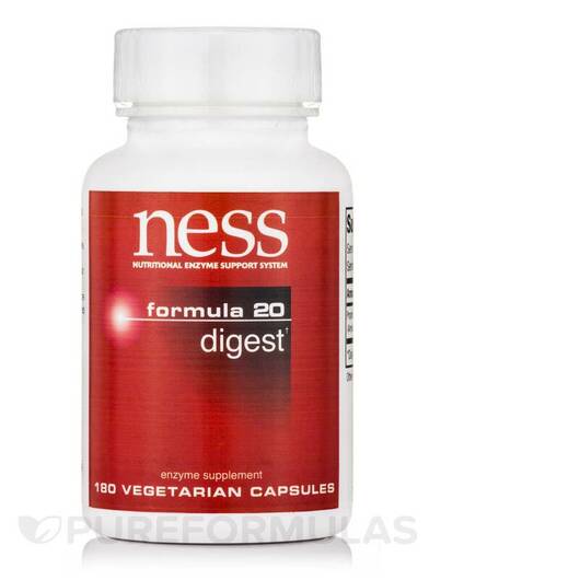 Основне фото товара Ness Enzymes, Digest Formula 20, Ферменти, 180 капсул