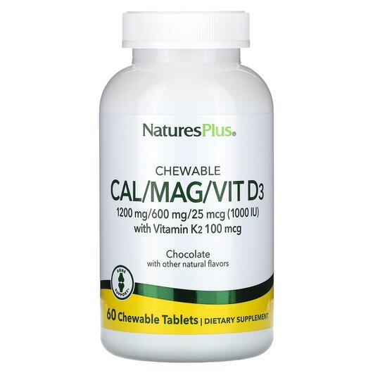 Основне фото товара Chewable Cal/Mag/Vit D3 Chocolate, Кальцій Магній D3, 60 таблеток
