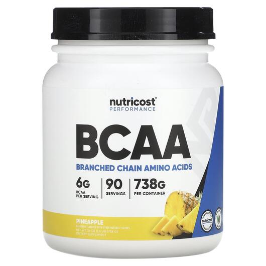 Основне фото товара Nutricost, Performance BCAA Pineapple, БЦАА, 738 г