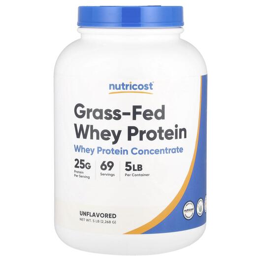 Основне фото товара Grass-Fed Whey Protein Concentrate Unflavored, Протеїн Ізолят, 22