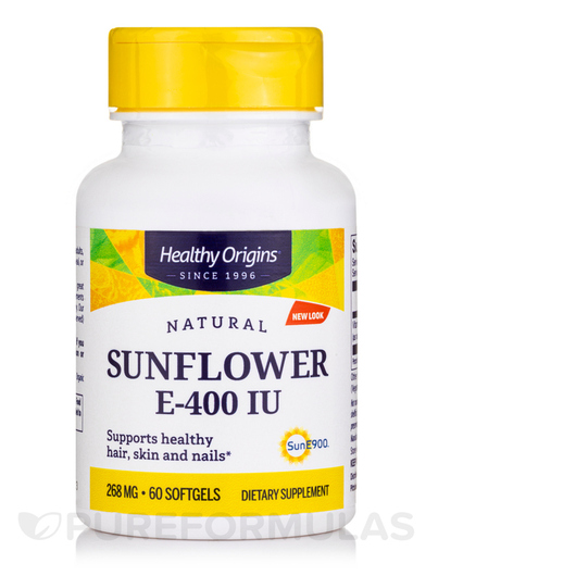 Основне фото товара Vitamin E 400 IU Sunflower Sun E 900TM, Вітамін E Токофероли, 60 