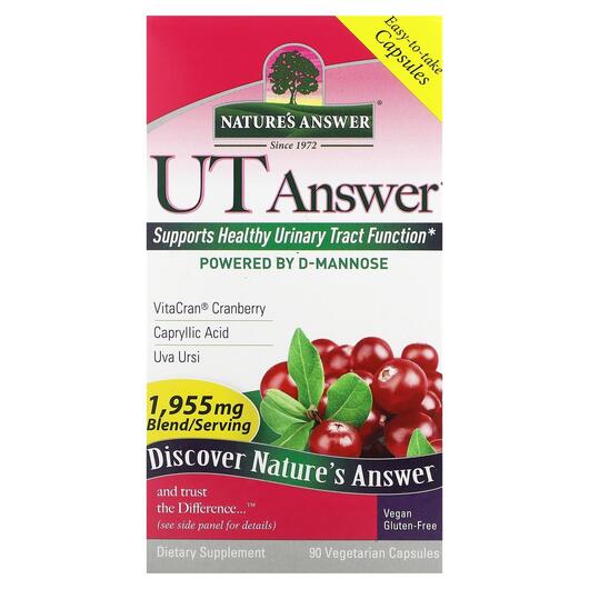 Основне фото товара Nature's Answer, UT Answer 1955 mg, Д-манноза, 90 капсул