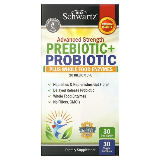 Основне фото товара Advanced Strength Prebiotic+Probiotic 20 Billion, Пребіотики, 30 