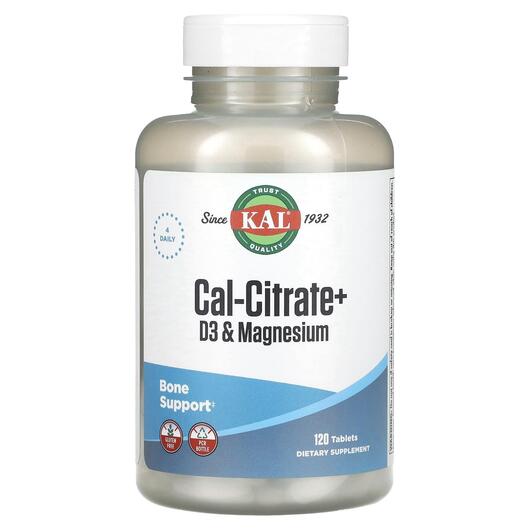 Основне фото товара KAL, Cal-Citrate+ D3 & Magnesium, Магній, 120 таблеток