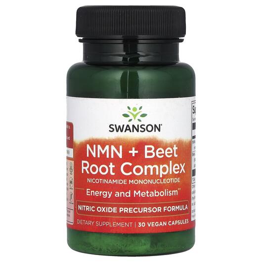 Основне фото товара Swanson, NMN + Beet Root Complex, Червоний буряк, 30 капсул