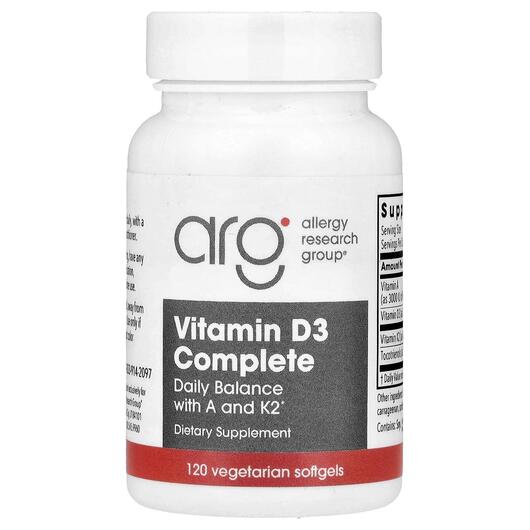 Основне фото товара Vitamin D3 Complete, Вітамін D, 120 капсул