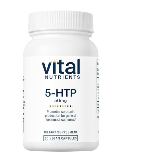 Основне фото товара Vital Nutrients, 5HTP 50 mg, 5-гідрокситриптофан, 60 капсул