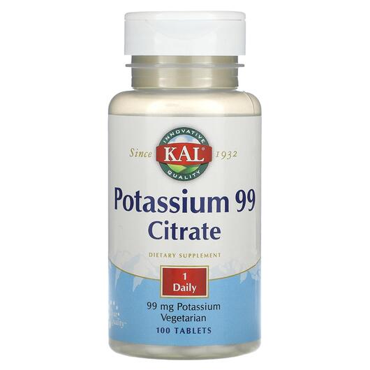 Основне фото товара KAL, Potassium 99 Citrate 99 mg, Калій, 100 таблеток
