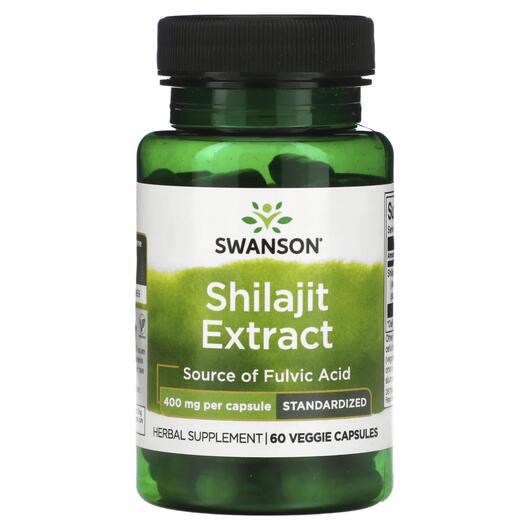 Основне фото товара Swanson, Shilajit Extract Standardized 400 mg, Шилайт, 60 капсул
