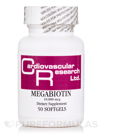 Основне фото товара Megabiotin 10000 mcg, Вітамін B7 Біотин, 50 капсул