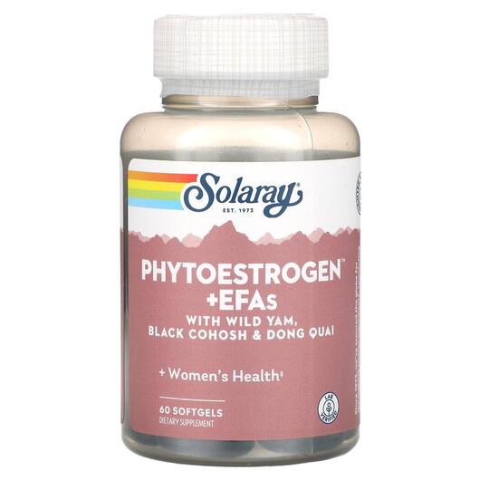 Основне фото товара Solaray, Phytoestrogen + EFAs, Підтримка естрогену, 60 капсул