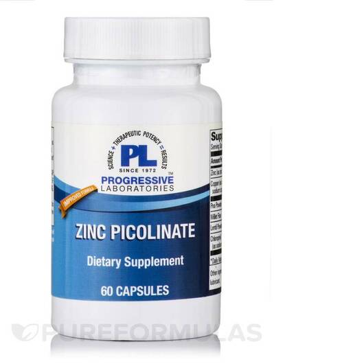Основне фото товара Progressive Labs, Zinc Picolinate, Цинк Піколінат, 60 капсул