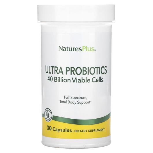 Основне фото товара Natures Plus, Ultra Probiotics 40 Billion, Пробіотики, 30 капсул