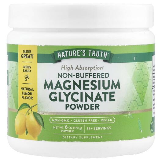 Основне фото товара Non-Buffered Magnesium Glycinate Powder Natural, Гліцинат магнію,
