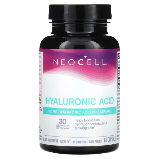 Основное фото товара Neocell, Гиалуроновая кислота 100 мг, Hyaluronic Acid, 60 капсул