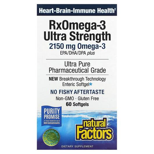 Основне фото товара Ultra Strength One-per-Day RxOmega-3, Омега 3, 60 Enteripure Soft